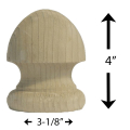 Mushroom Finial 4" Dimensions