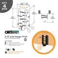 OZCO Ironwood 8&Prime;-10&Prime;  Joist Hanger Flush - Diagram