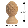 Pineapple Finial - 4" Dimensions