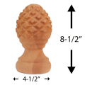 Pineapple Finial with Rings - 6" Dimensions - Cedar