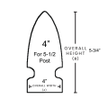 French Gothic Finial : 4" for 5-1/2" post