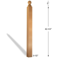 Square Ball Top Newel - Dimensions