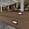 Timbertech Recessed Riser Lights - Matte Black Installed