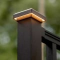 Trex 24V Flat Aluminum Post Cap Light - Charcoal Black Installed