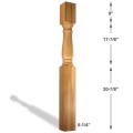 48" 6x6 Victorian Newel - Dimensions