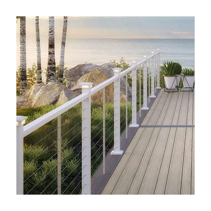 Contemporary Cable Top Rails - Textured White