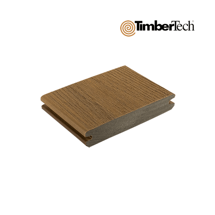 Timbertech Composite Decking Samples - Antique Leather sample with logo