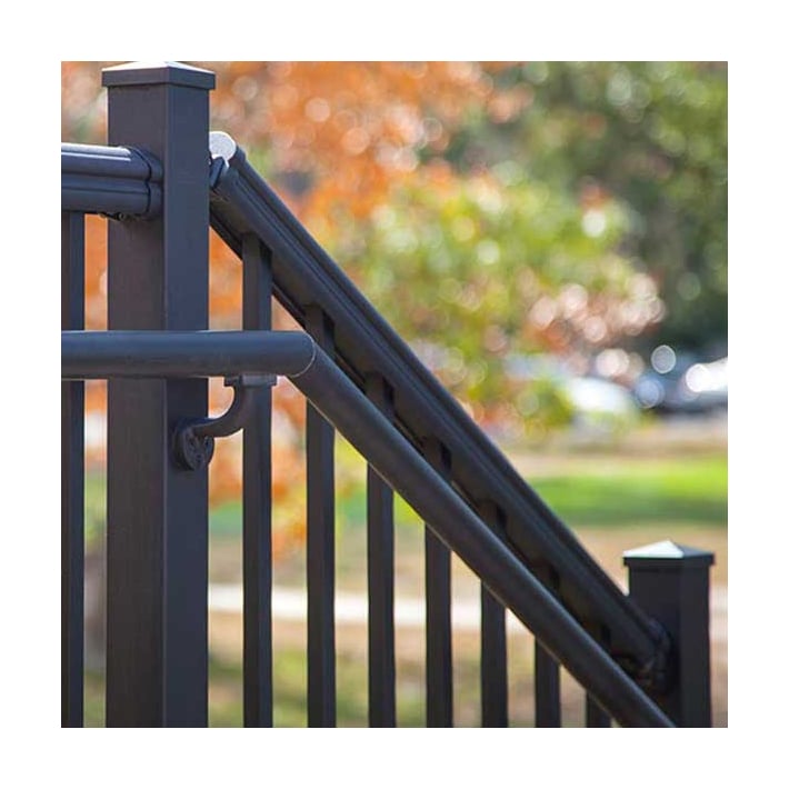Avalon Aluminum Stair Panels - Pellinore Top Rail - Matte Black