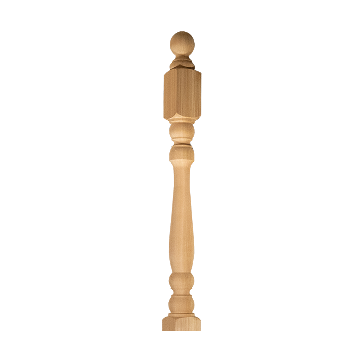 Boise Ball Top Newel Cedar - Closeup 