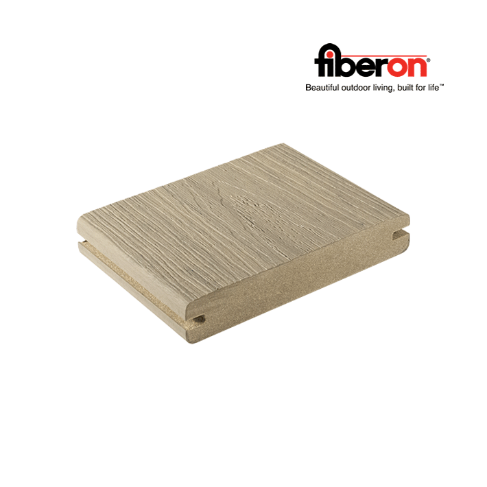 Fiberon Sanctuary Composite Decking Samples - Chai sample with logo