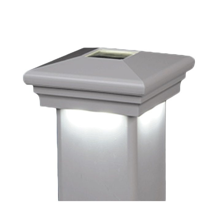 Contemporary Pyramid Downward LED Solar Post Cap