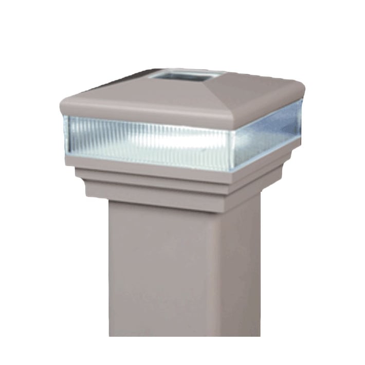 Contemporary Pyramid Scallop Lens LED Solar Post Cap