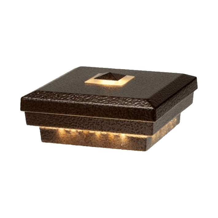 Dekor Flat Post Cap with Top Light - Dark Copper Vein