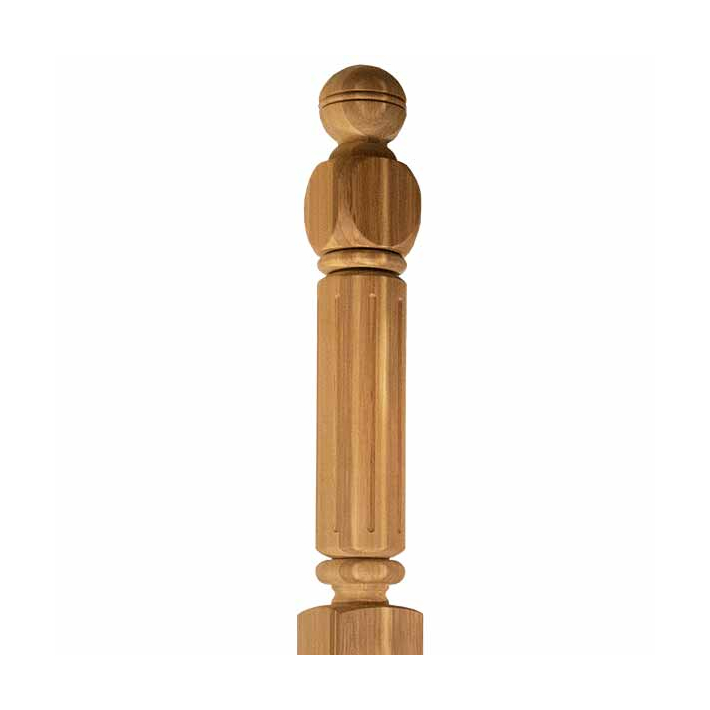 Empire Fluted Ball Top Newel Cedar - Turn