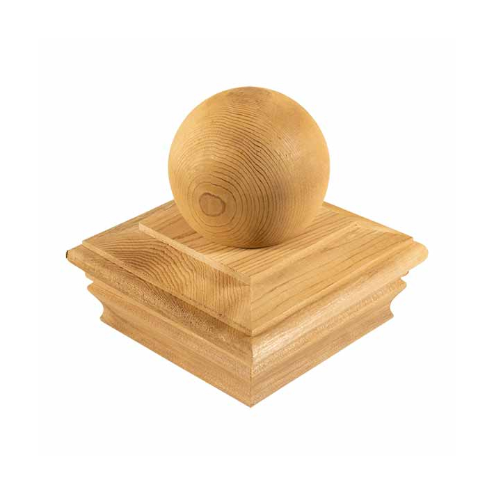 Deckorators Newport Wood Ball Top Post Cap 3-5/8"