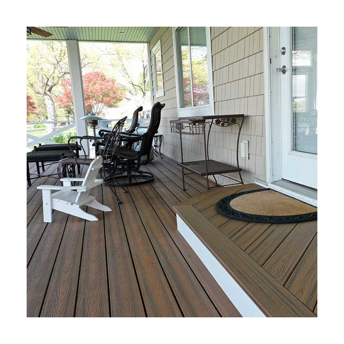 Optima Dark Mahogany Decking Installed