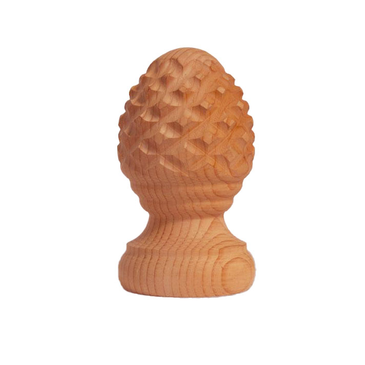 Pineapple Finial with Rings - 4" - Cedar