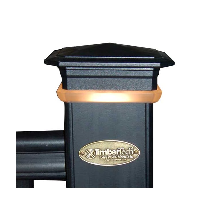 Timbertech 4x4 LED Post Cap Light Module Installed