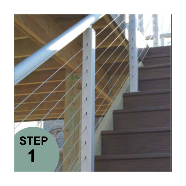 RailFX Cable Rail Pre-Drilled Stair Posts