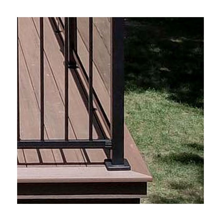Urban Rail Post Base Cover Installed