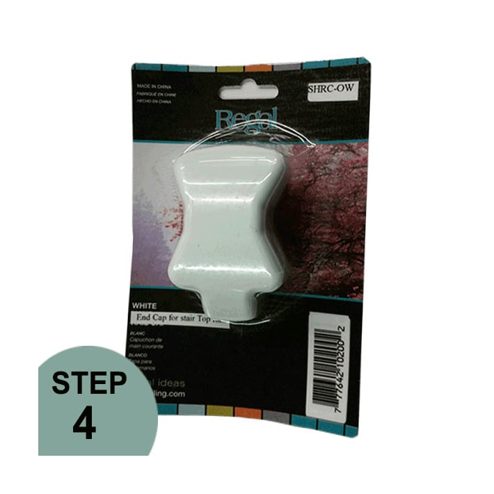 Regal Rail Stair Top Rail End Cap - White - Retail Packaging 