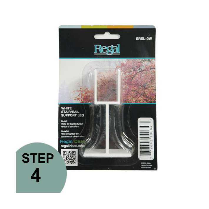 Regal Rail Stair Rail Support Leg - White - Retail Packaging