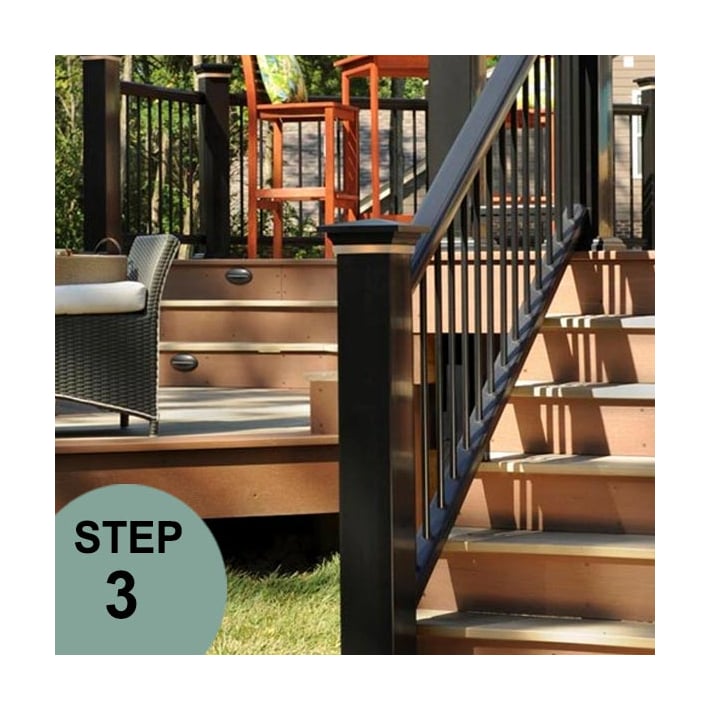 TimberTech Azek Round Aluminum Balusters In Black Premier Railing