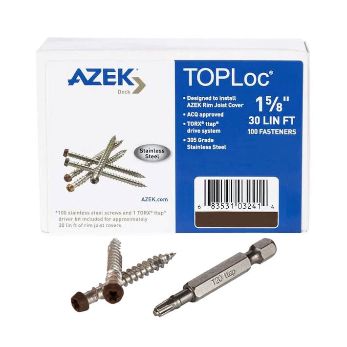 Azek TOPLoc Fascia Screws - 100 Fasteners