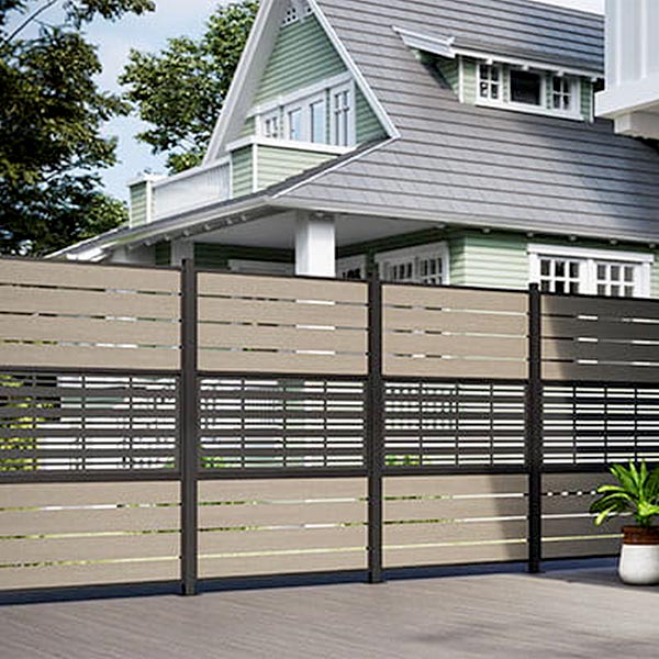 Deckorators Privacy Screen - Pier Panel With Gray Slats