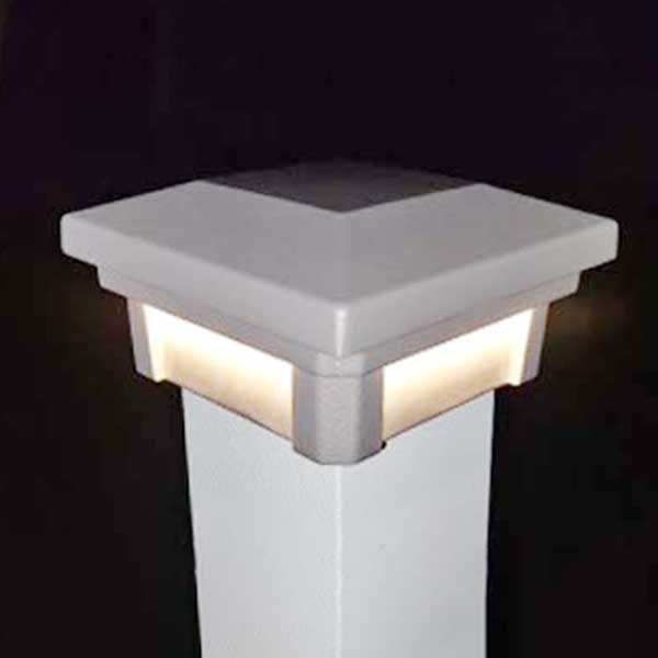 Dekor Savona Post Cap Light - Pearl Shore w/4 Sides Lit
