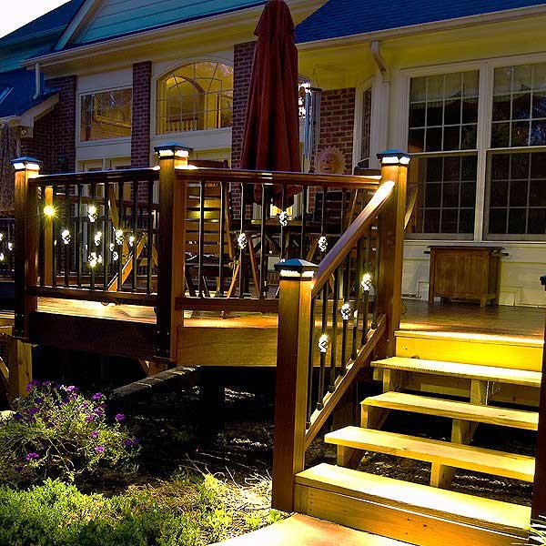 Dekor Square Aluminum Lighted Basket Balusters - On Deck Rail