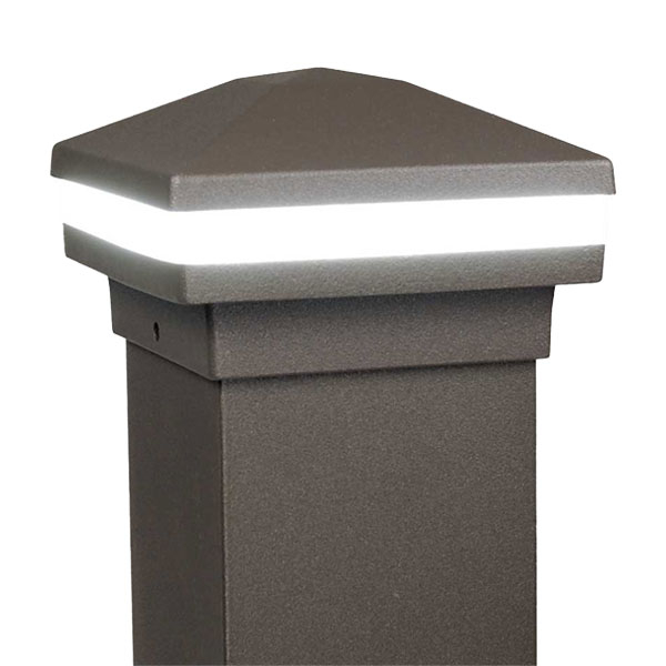 DekPro Effex Halo Glow Ring Pyramid Post Cap Light - Cocoa Bronze