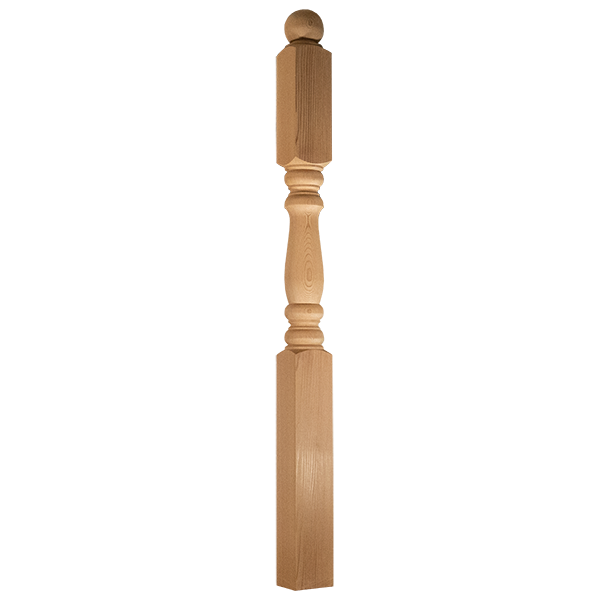 Designer Ball Top Newel Cedar - Full size view