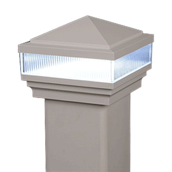 Colonial Pyramid Scallop Lens LED Low Voltage Post Cap