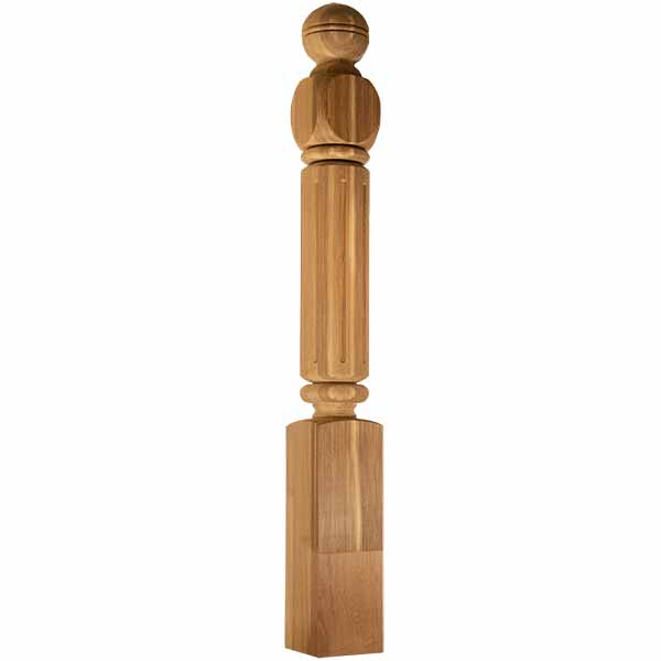 Empire Fluted Ball Top Newel Cedar - Full Size View