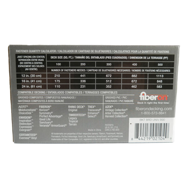 Fiberon Phantom Universal Hidden Fasteners - Back 