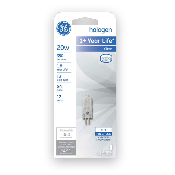 GE Edison G4 Halogen Bulb - 20W