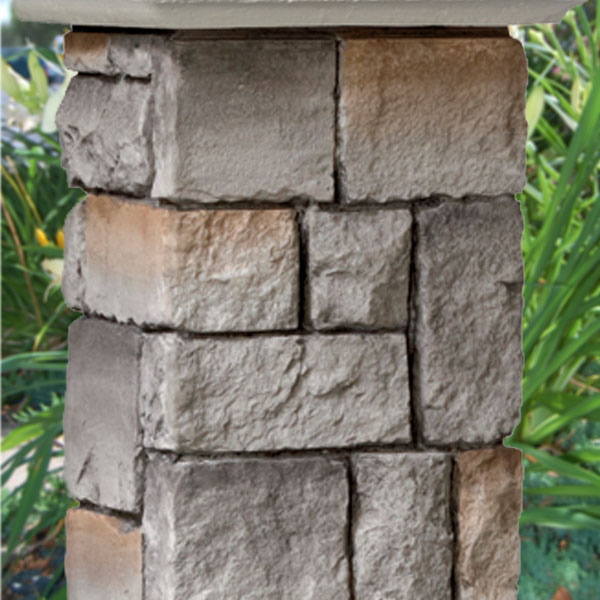 Cast Stone Postcovers Gray Cobbleatone