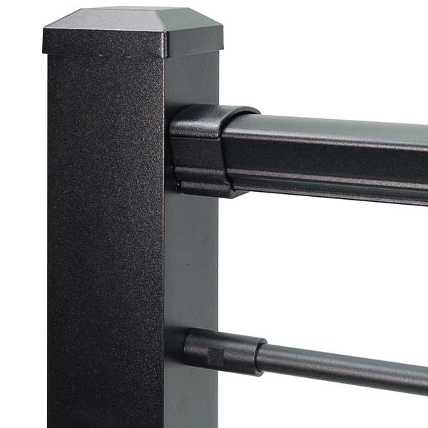 DekPro Horizontal Rod Rail Connectors - Level Installed