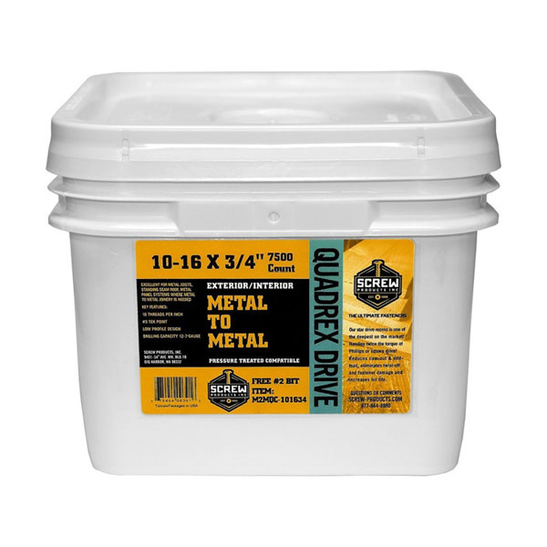 M2M Square Drive Metal to Metal Screws - 7500ct
