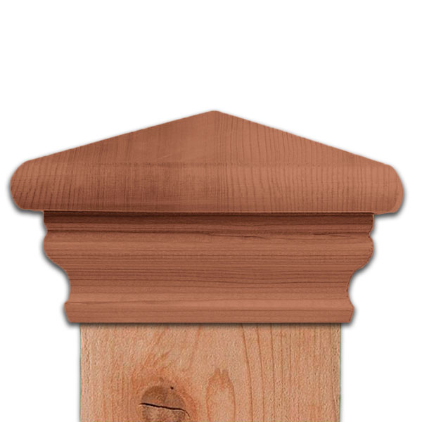 Nantucket Federal Slip Over Post Cap - Kiln Dried African Mahogany