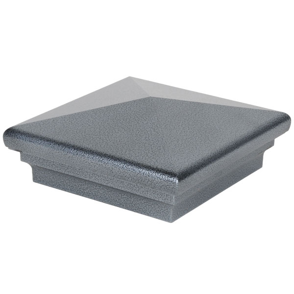 Designer Post Cap - Contemporary Pyramid - Antique Grey