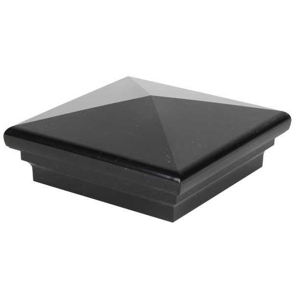 Designer Post Cap - Contemporary Pyramid - Hammertone Black
