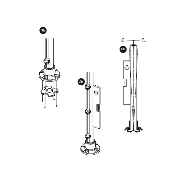 Prova Railing PA14 Post Levelor Illustration B