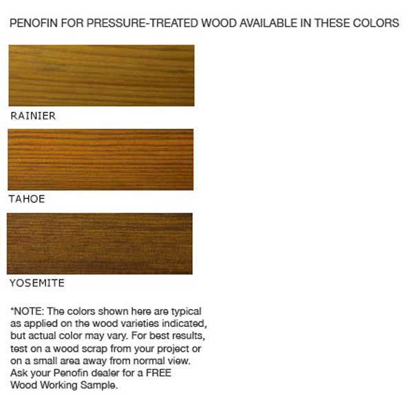 Penofin Pressure Treated Wood Stain Colors