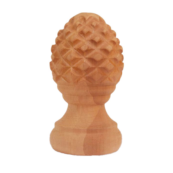 Pineapple Finial with Rings - 6" - Cedar