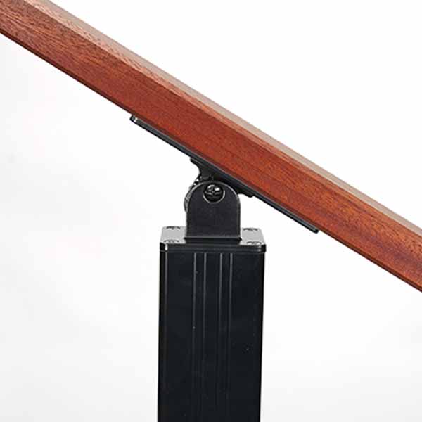 RailFX Wood Top Rail Adjustable Post Plate - Installed