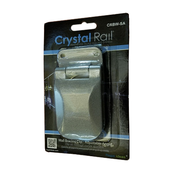 Regal Crystal Rail Adjustable Angle Wall Brace Clip - Packaging
