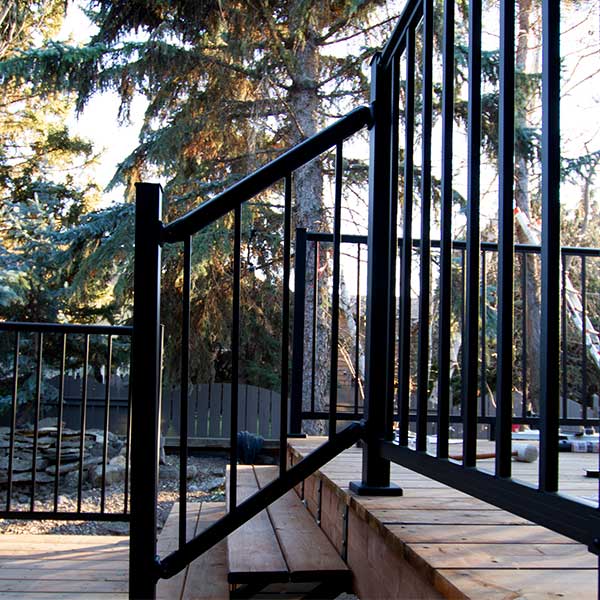 Urban Rail Stair Post Installed