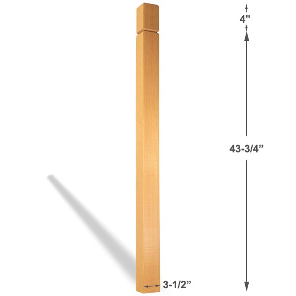 Single V Groove Newel - Dimensions
